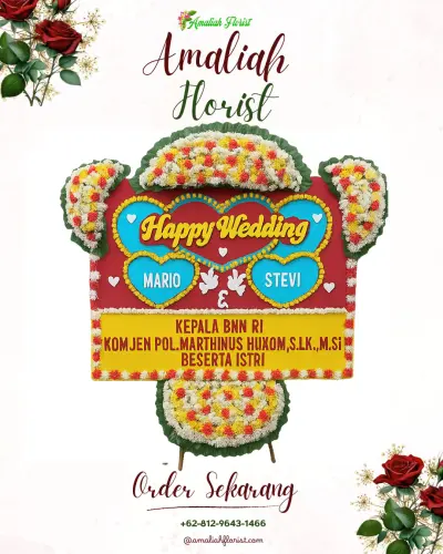 Karangan Papan Bunga Pernikahan di Tanggeung